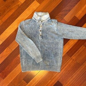 Sausalito Sailing Collared Pullover Sweater - blue cotton